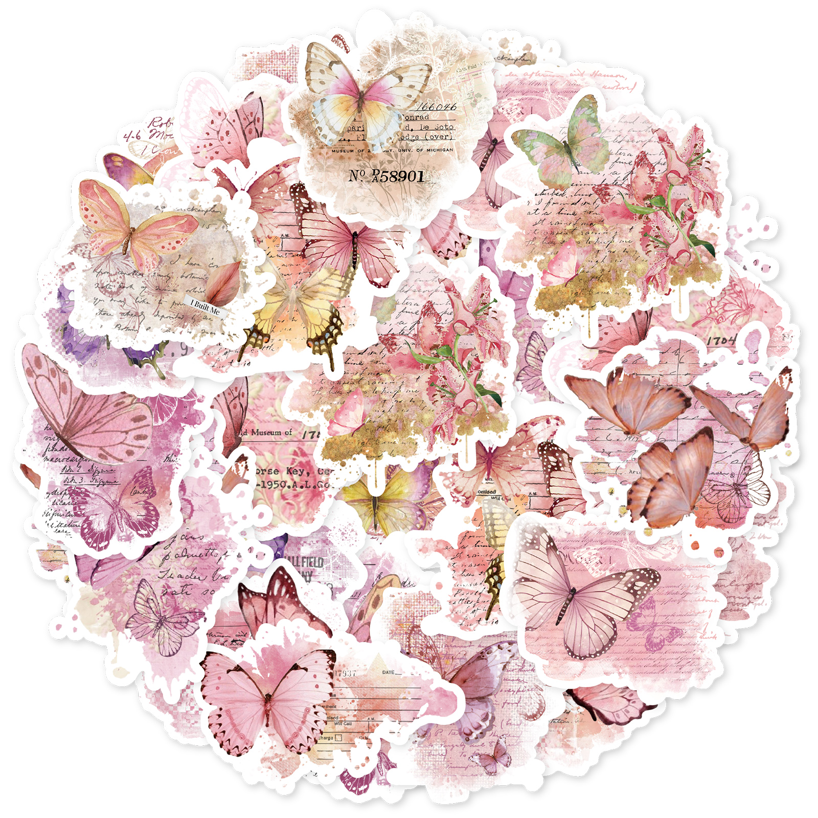 Korean Lifestyle & Kids Boutique Photos - Etori Life Pink Watercolor Butterfly Stickers