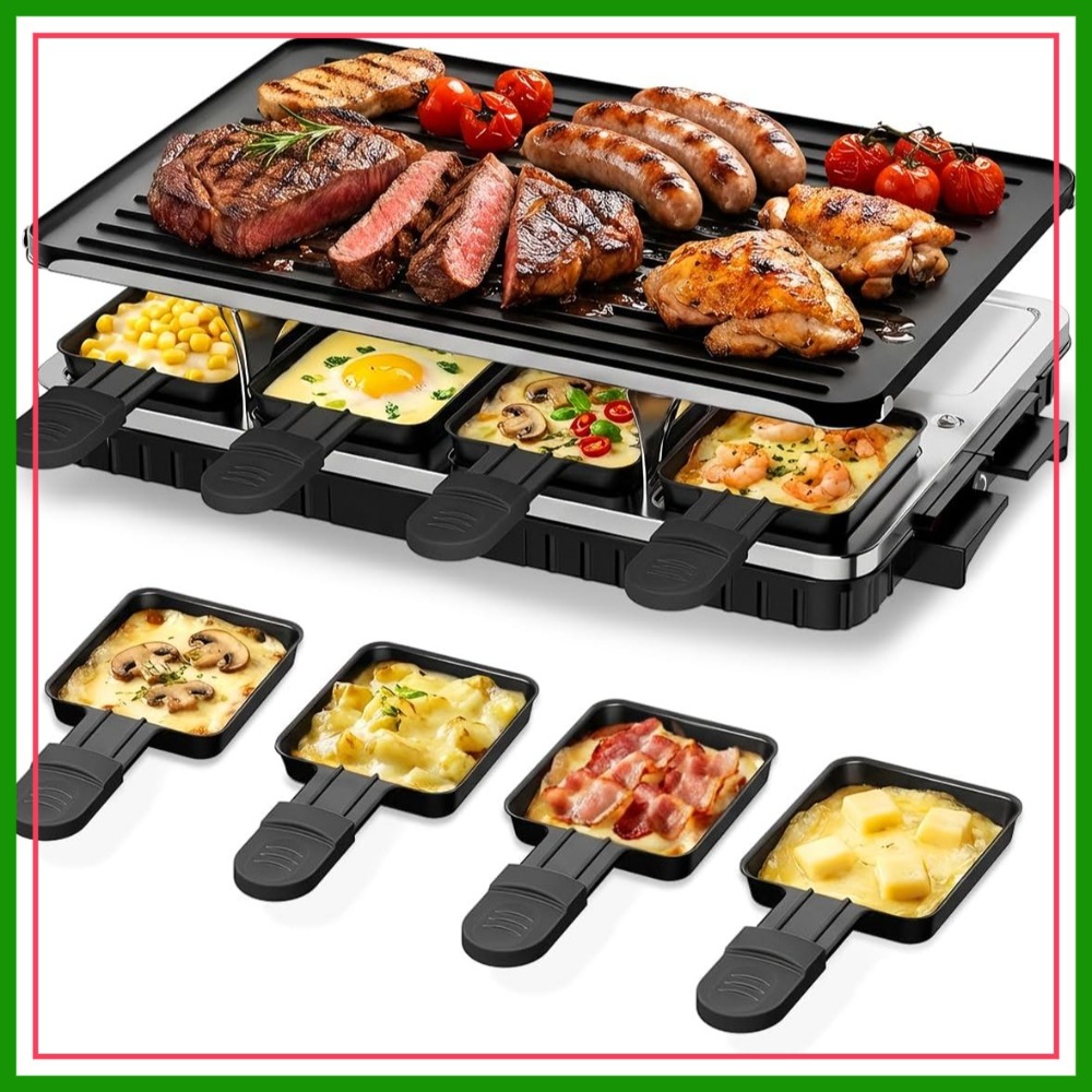 Korean Bbq Grill - 2-in-1 Electric Raclette Table Grill with
