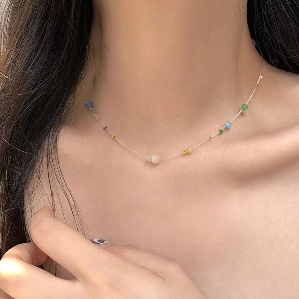 Korean Daily Lifestyle - Delicate Alloy Korean Style Necklace Colorful