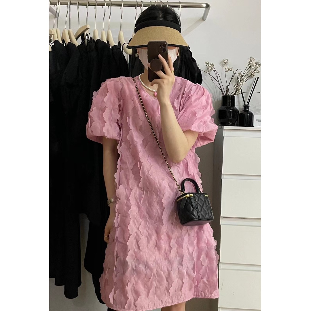 Korean Lifestyle & Kids Boutique Photos - Floral Bubble Sleeve Dress Korean Style