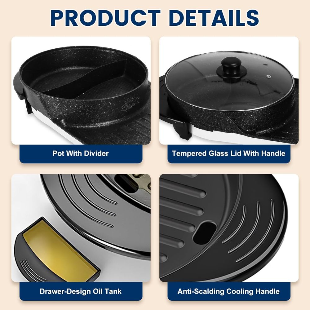 Electric Hot Pot with Grill, 2 – обзор и цена Korean Bbq Grill