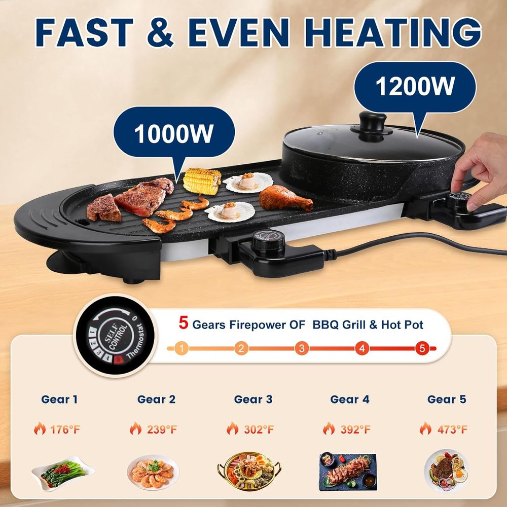 Electric Hot Pot with Grill, 2 – обзор и цена Korean Bbq Grill
