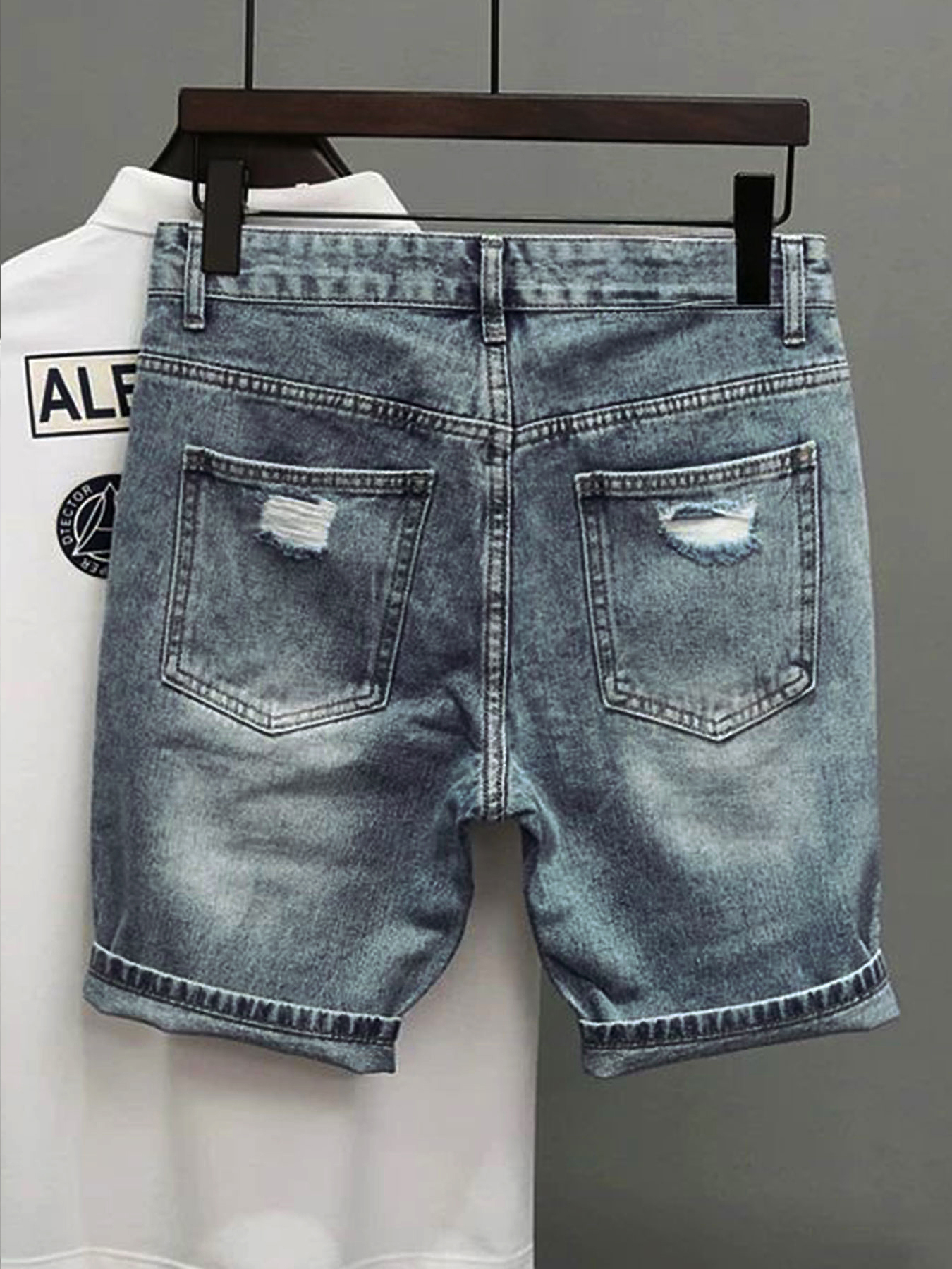 Light Blue Denim Shorts Men's  – обзор и цена Korean Lifestyle