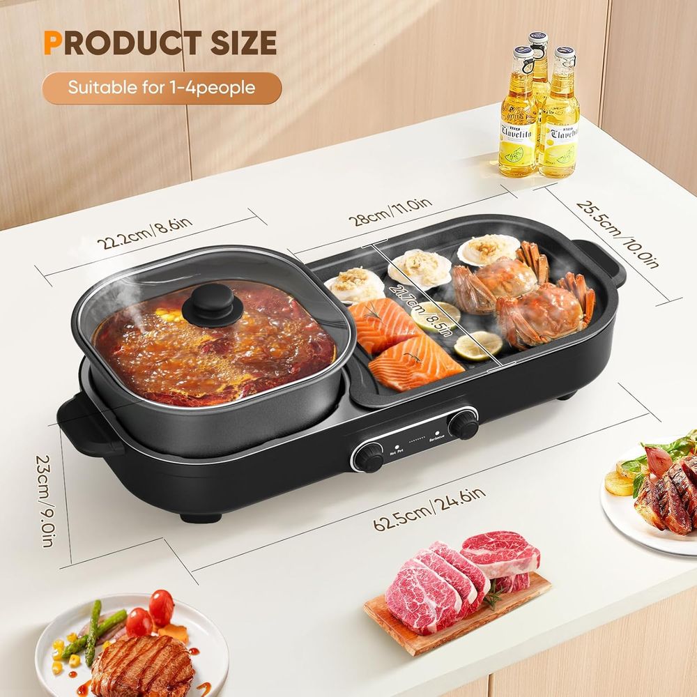 2 in 1 Hot Pot Electric with G – обзор и цена Korean Bbq Grill