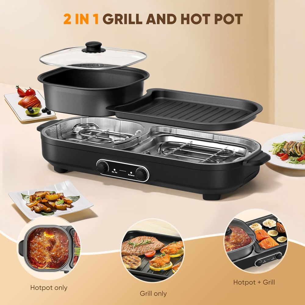 2 in 1 Hot Pot Electric with G – обзор и цена Korean Bbq Grill